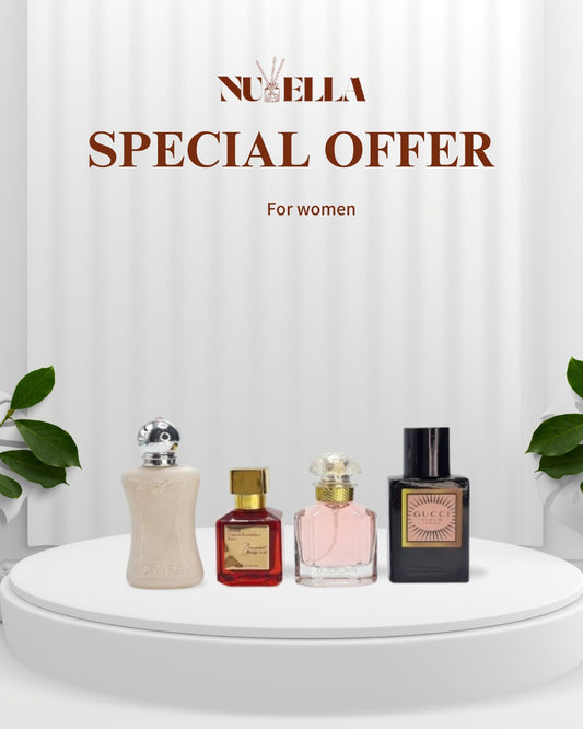 Gucci Bloom 30ml + Delina 30ml + Baccarat Rouge  30ml + Mon Guerlain 30ml