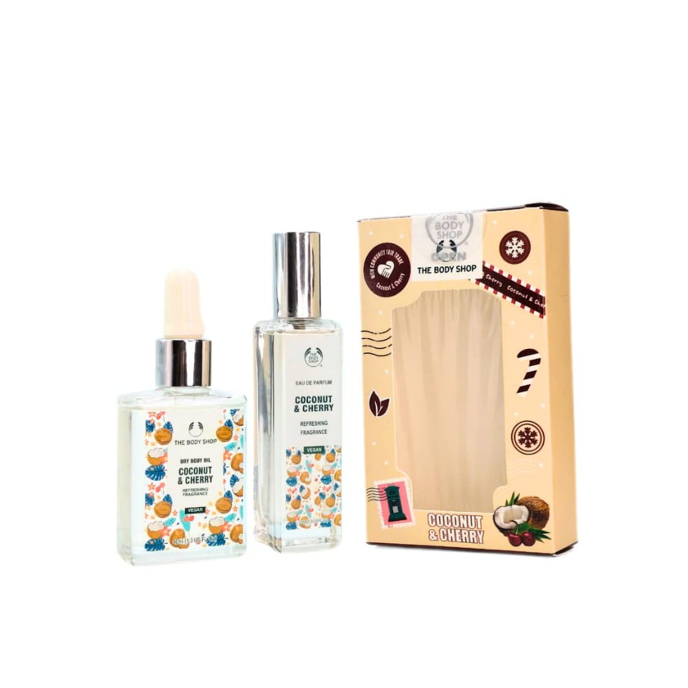 The Body Shop Coconut& Cherry Gift Set(Coconut & Cherry Dry Body Oil40ml)(Coconut & Cherry Parfum40ml)
