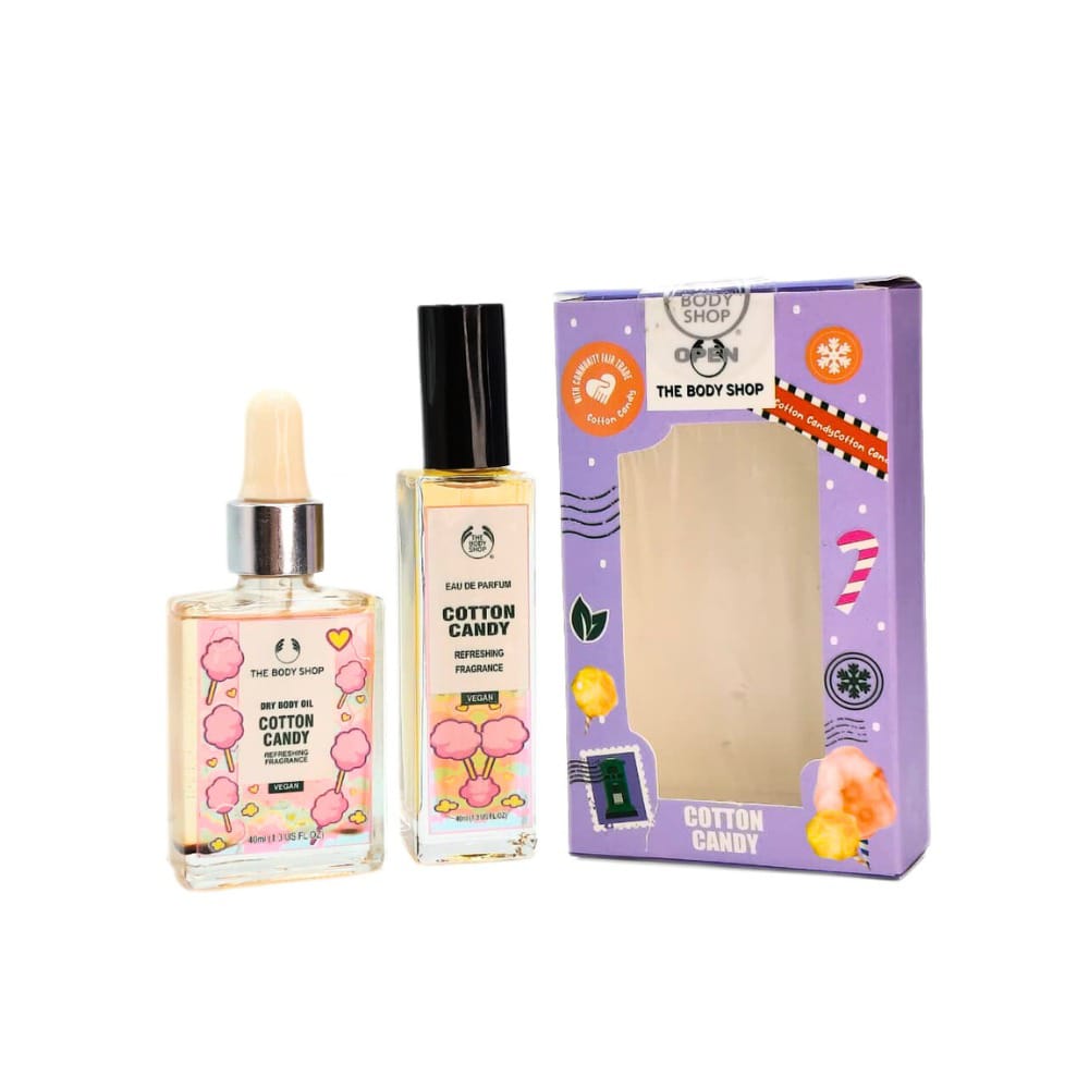 The Body Shop Cotton Candy Gift Set(Cotton CandyParfum40ml)(Cotton Candy Dry Body Oil40ml)
