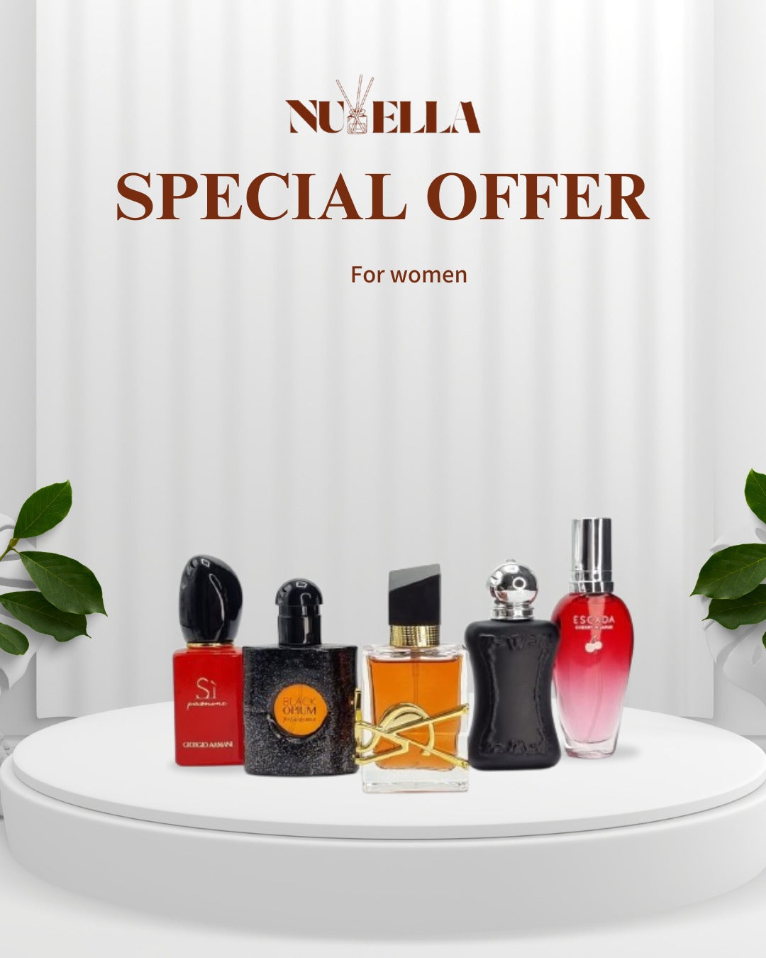 Si 30ml + Black opium 30ml + Libra 30ml + Delina 30ml + Escada 30ml