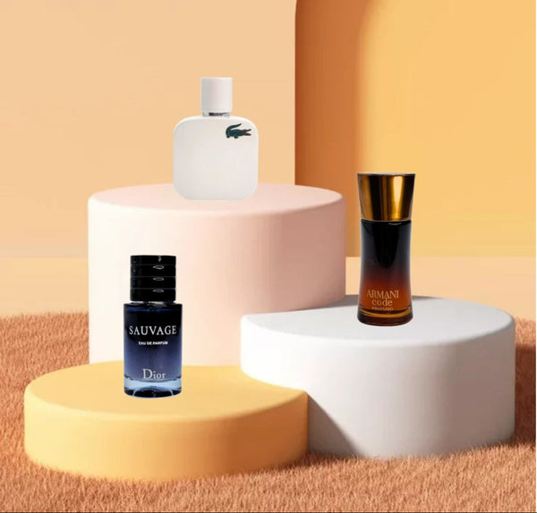 Lacoste 30ml + Armani Code 30ml + Dior Sauvage 30ml